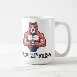 Paws & Planks Muscular Dog Fitness Poster Coffee Mug