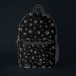 Paws print sparkle black silver glitter, Printed Backpack<br><div class="desc">Paws print sparkle black silver glitter on black background.
You must know that you get a photo!</div>