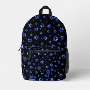  Paws print sparkle blue glitter, Printed Backpack