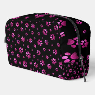 Paws print sparkle pink glitter, Dopp Kit
