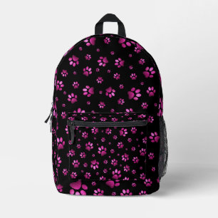 Paws print sparkle pink glitter, Printed Backpack