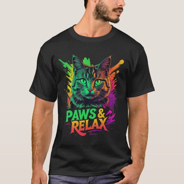 Paws & Relax Cat  T-Shirt (Front)