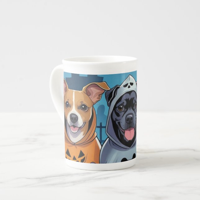 Paws & Swagger Halloween   Bone China Mug (Front Left)