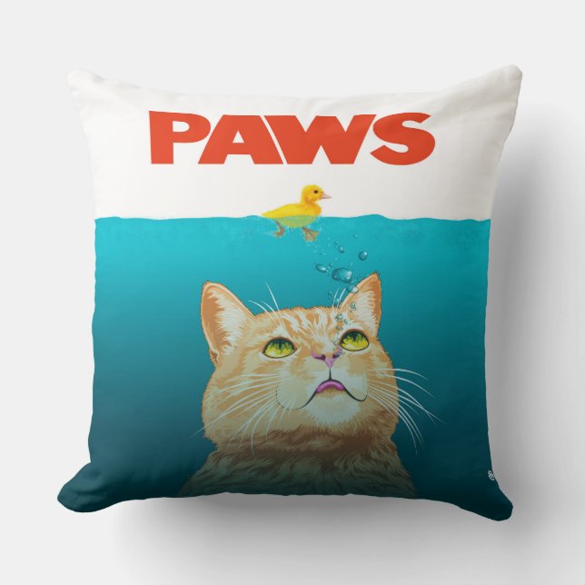 Paws!  throw pillow (Front)