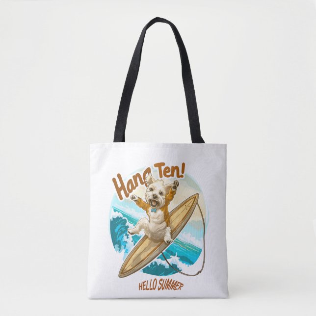 Paws & Waves Tote Bag (Front)