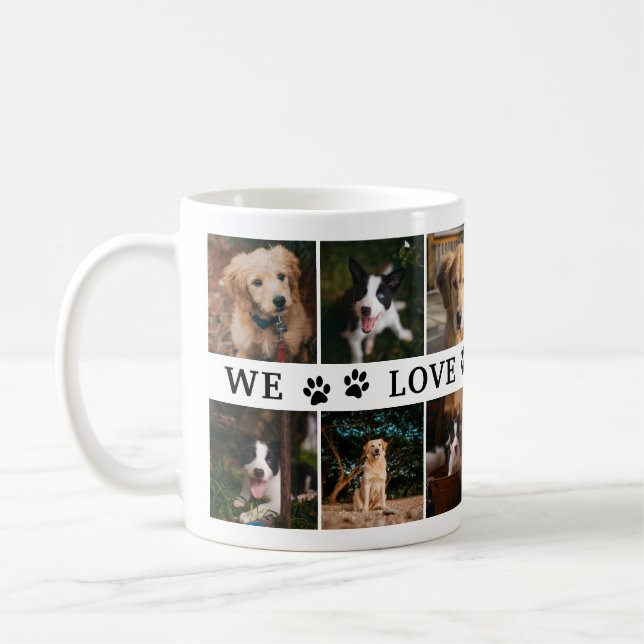 Paws We Love You Mom Photo Collage Coffee Mug (Left)