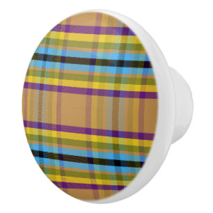 Pawsable Plaid WDCM Ceramic Knob