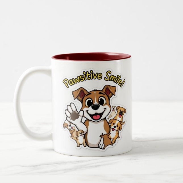 Pawsitive Smile Two-Tone Coffee Mug (Left)