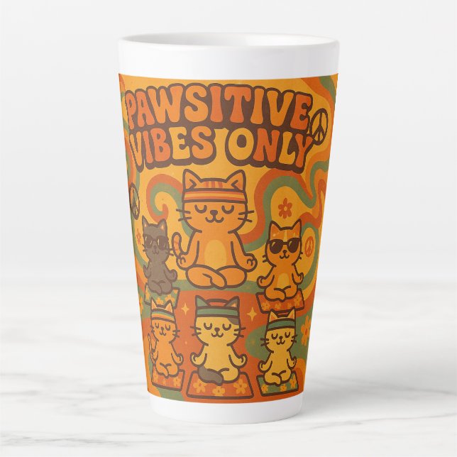 Pawsitive Vibes Only Latte Mug (Front)