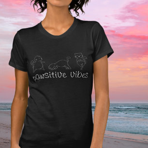 Pawsitive Vibes Yoga Cat Lover T-Shirt