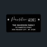 Pawsitive Wishes Cute Pet Dog Black Christmas Label<br><div class="desc">Send holiday greetings with this modern and trendy Positive Wishes in a trendy black design address labels. 
Personalize with family name,  and address. Visit our collection for matching cards and accessories.
COPYRIGHT © 2020 Judy Burrows,  Black Dog Art - All Rights Reserved</div>