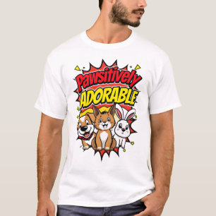 "Pawsitively Adorable: Comic-Style Pets,  T-Shirt