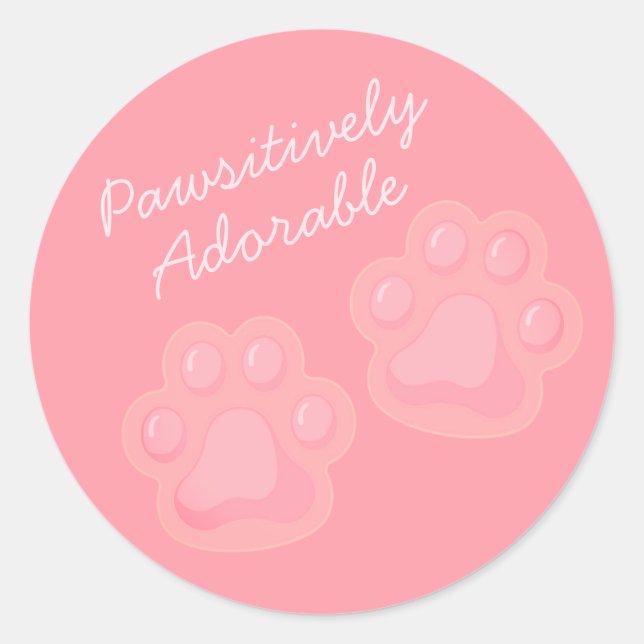 Pawsitively adorable cute paws sticker (Front)