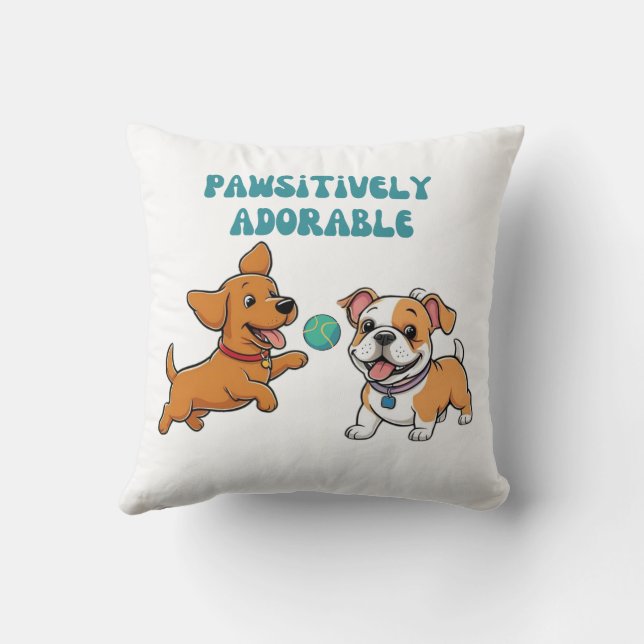Pawsitively adorable throw pillow (Back)
