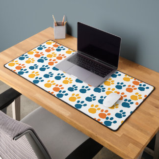 Pawsitively Cute White Desk Mat