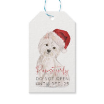 PAWSITIVELY Do Not Open Santa Dog BLANK Christmas