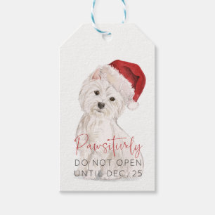 PAWSITIVELY Do Not Open Santa Dog BLANK Christmas Gift Tags