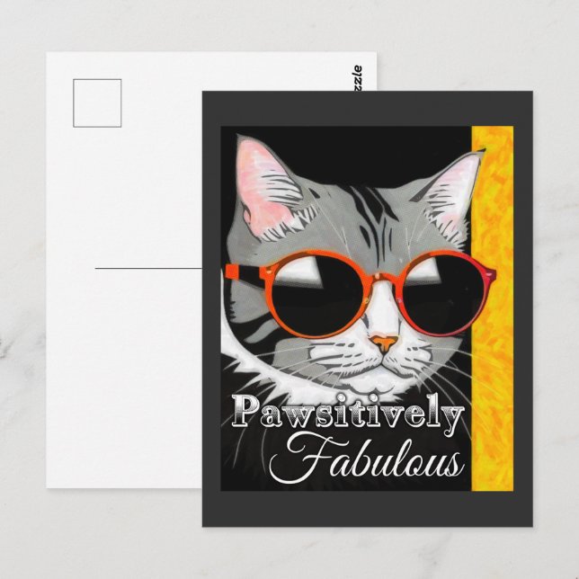 Pawsitively Fabulous Cat Postcard (Front/Back)