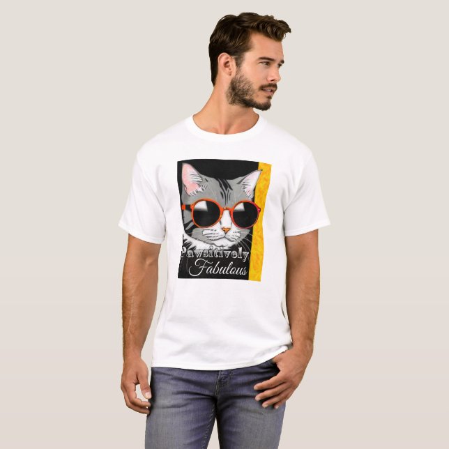 Pawsitively Fabulous Cat T-Shirt (Front Full)