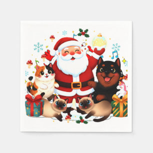 Pawsitively Jolly: Santa’s Merry Menagerie Napkin