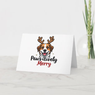 Pawsitively Merry Funny Christmas Dog Reindeer   Invitation