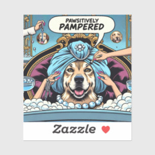Pawsitively Pampered Dog Custom-Cut Vinyl Sticker