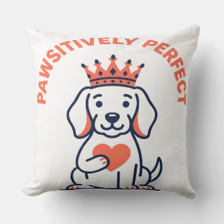 Pawsitively Perfect Royal Dog Nursery Decor Throw Pillow