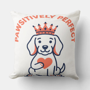 Pawsitively Perfect Royal Dog Nursery Decor Throw Pillow