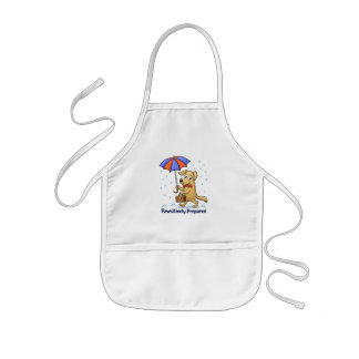 Pawsitively Prepared – Cute Dog with Umbrella Kids Apron