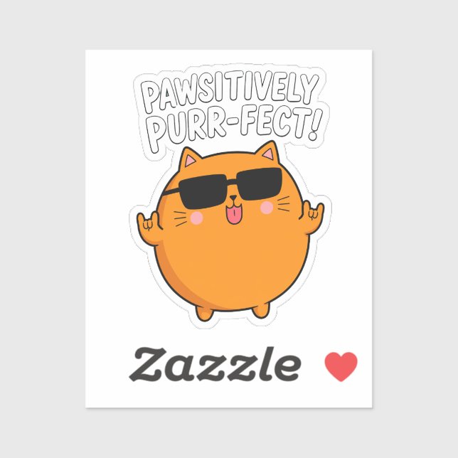 Pawsitively Purr-fect Orange Cat Rocker Pun (Sheet)
