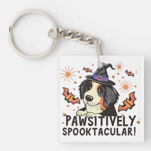 Pawsitively Spooktacular! - Halloween Bernese Dog Keychain