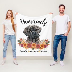 Pawsitively Thankful Grateful Blessed Cute Dog Fleece Blanket