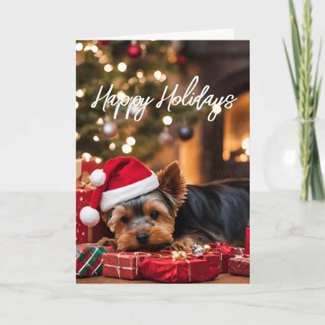 Pawsitively Yorkie  Holiday Card (Front)