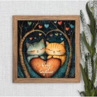 Pawsitly in Love Cosy Together Poster Wall Art