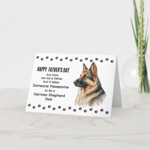 Pawsome Best Dog Dad German Shepherd Father's Day  Holiday Card