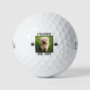 Pawsome Dog Mom Paw Prints Dog's Photo Golf Balls