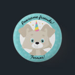 Pawsome Friends Forever Unicorn Puppy Birthday 1 Inch Round Button<br><div class="desc">Unicorn Puppy Birthday Button - Come here, sit and stay! You've just found the “ulti-mutt” dog lover party button. Full of personality, this design features a playful and magical unicorn puppy who's ready to party! Just like the button says, you're going to be "pawesome friends forever" with this little unicorn...</div>