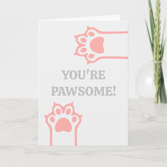 Pawsome & Funny Valendtine's Day Holiday Card (Front)