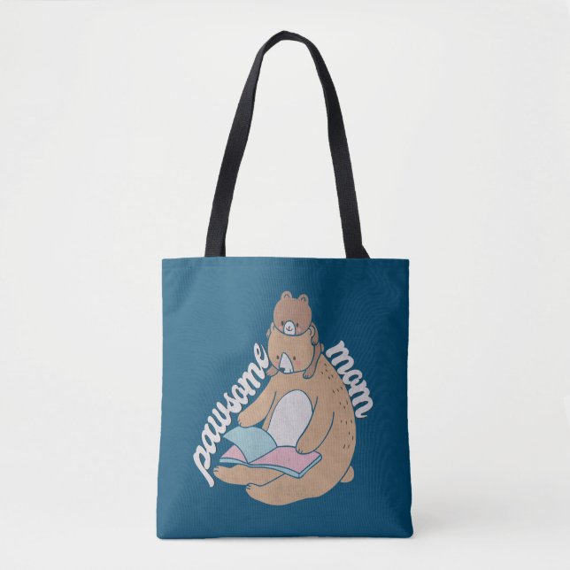 Pawsome Mom Tote Bag (Front)