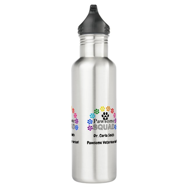 Pawsome Veterinarian Custom Name -   710 Ml Water Bottle (Right)