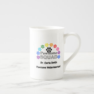 Pawsome Veterinarian Custom Name - Bone China Mug