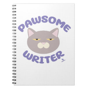  Pawsome Writer Fun Kitty Cartoon Notebook