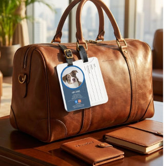 Pawsomely Professional: Dog Photo Social Media Luggage Tag