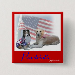 Pawtriotic dogs 2 inch square button