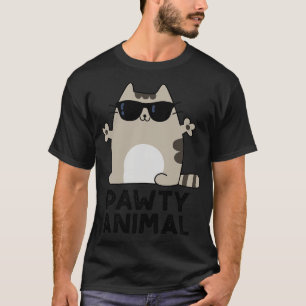 Pawty Animal Cute Party Cat Pun 1 T-Shirt