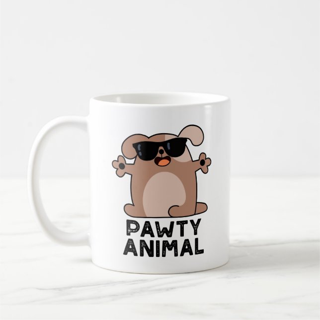 Pawty Animal Funny Party Dog Pun  Coffee Mug (Left)