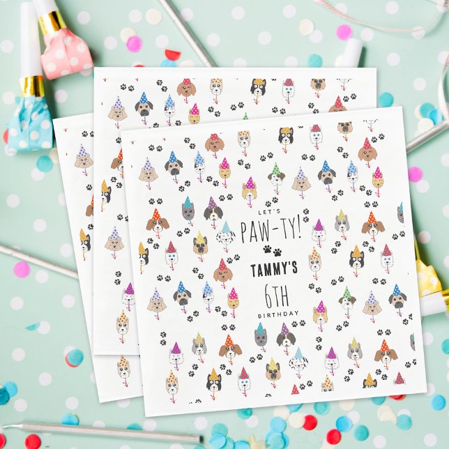 Pawty Cute Birthday Party Dogs Napkin (Pawty Cute Birthday Party Dogs Napkins)
