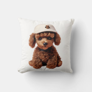 Pawty Perfect Poodle Throw Pillow