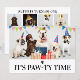 Pawty Time Chien à thème Anniversaire 5 Carte phot