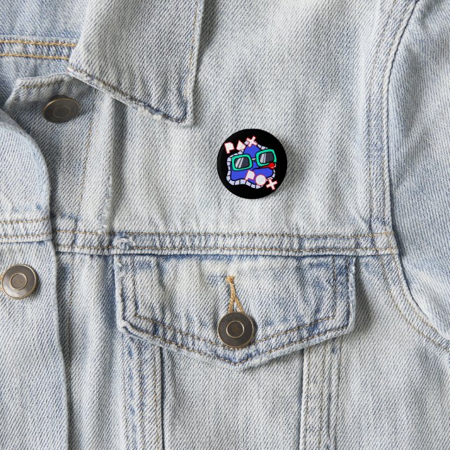 Pax Pox button in black (In Situ)